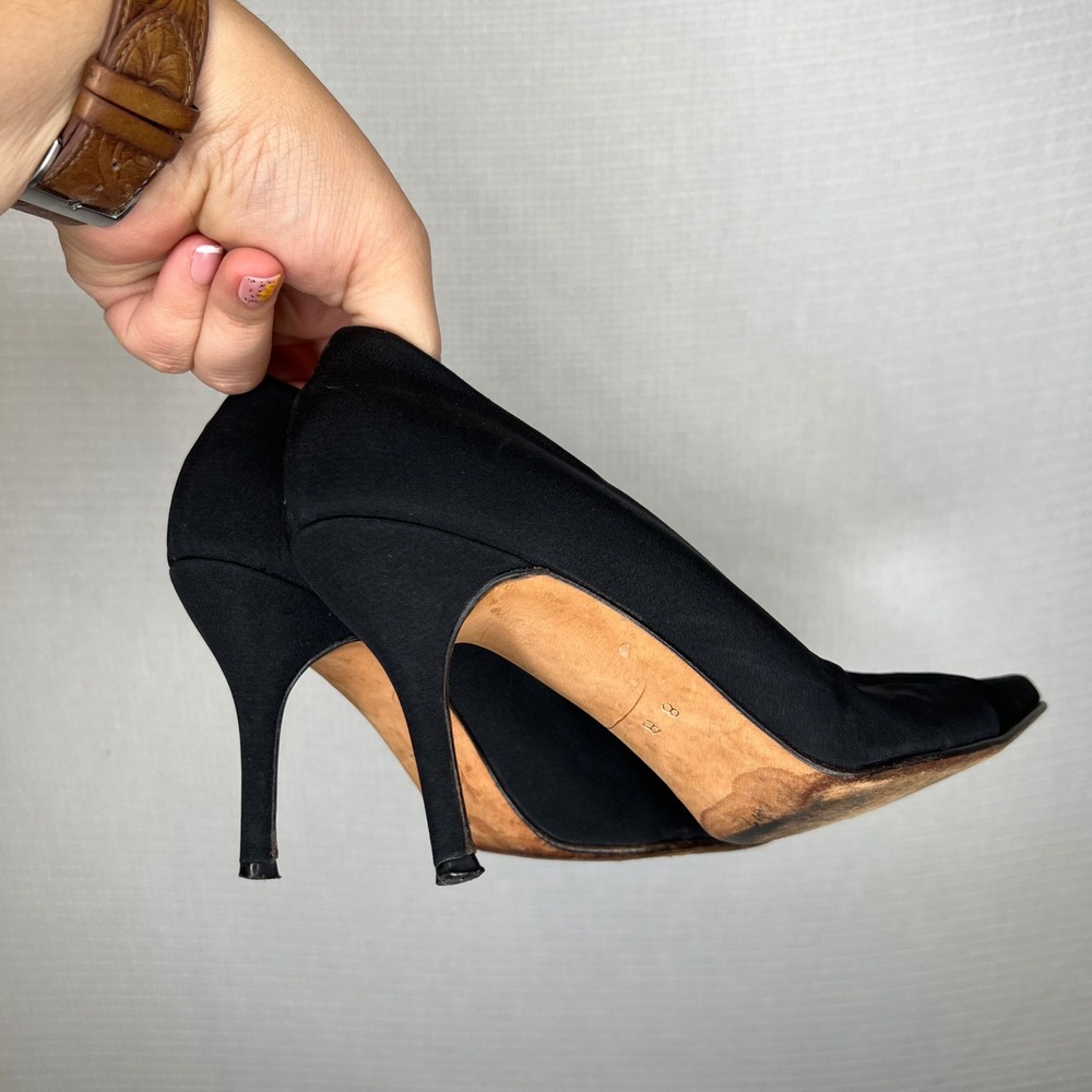 Pancaldi 1888 Women's Black Heels Pointed Toe Classic Pumps Dress Shoes 8B - Picture 4 of 9